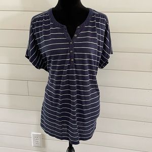 Old Navy striped tee t-shirt Henley XXL plus